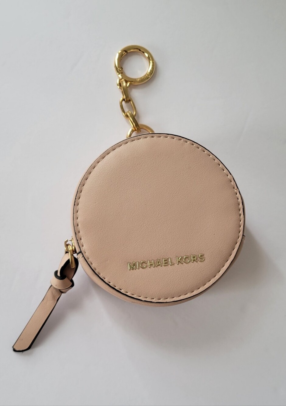MICHAEL KORS Blush Leather Round Key Coin Pouch